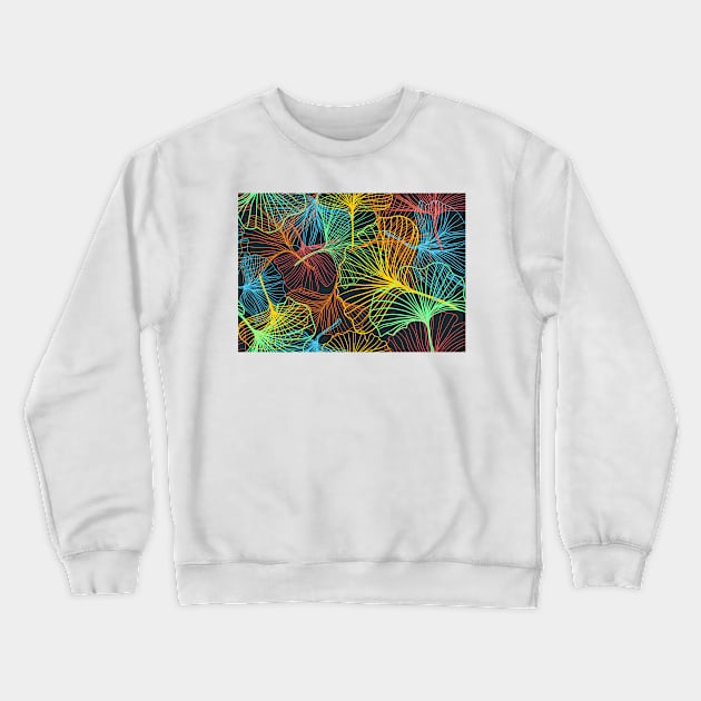 Flower Line Drawing Design Crewneck Sweatshirt by martynzero